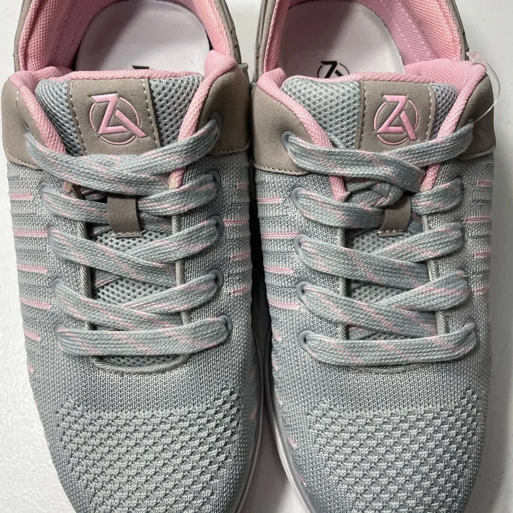 Zeba Gray and Pink Women's Sneakers Size 10 hands free Slipon SB-